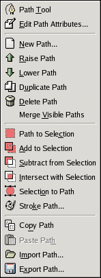 The ”Paths” context menu