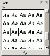 The Fonts dialog