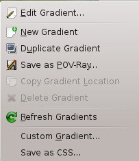 The Gradients Menu