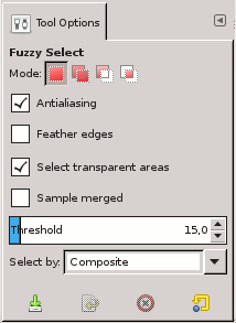 Tool Options for the Magic Wand tool