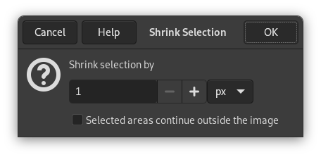 The “Shrink Selection” dialog