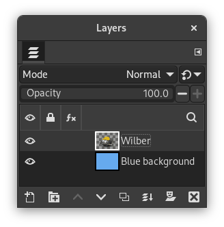 Example for layer mode “Behind”