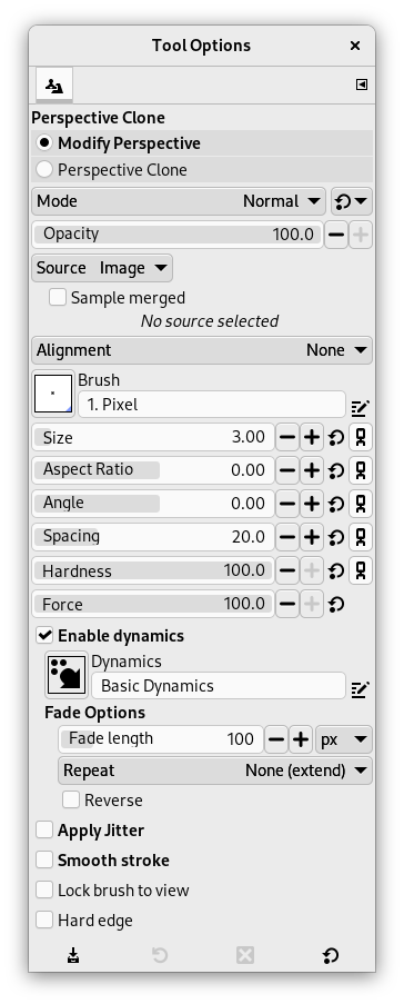 Tool Options Dialog