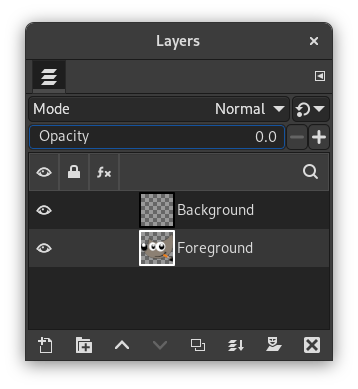 Layer opacity set to zero