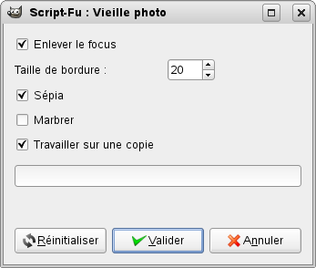 Options de « Vieille photo »