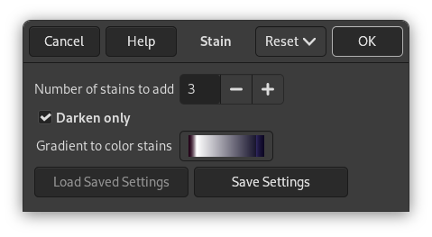 « Stain » options