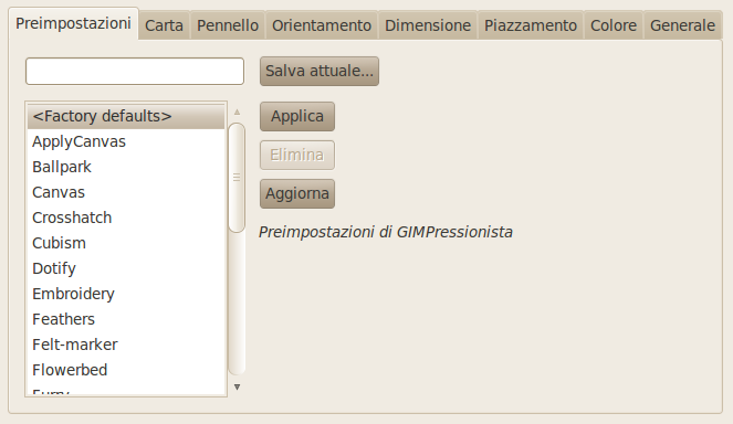 Opzioni GIMPressionista