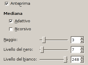 Opzioni del filtro «smacchiatura»