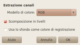 Opzioni del comando «scomponi»