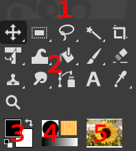 Foreground/Background Colors Area in the Toolbox