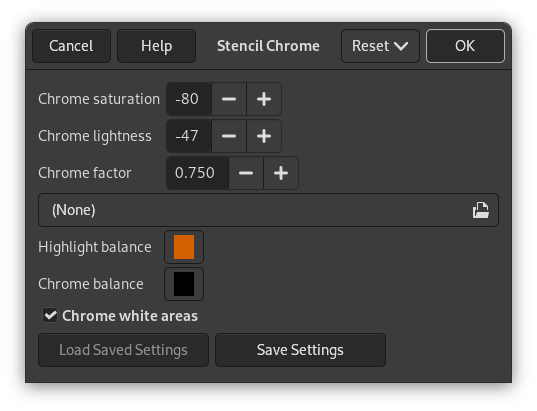 ”Stencil Chrome” options
