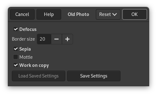 ”Old Photo” options