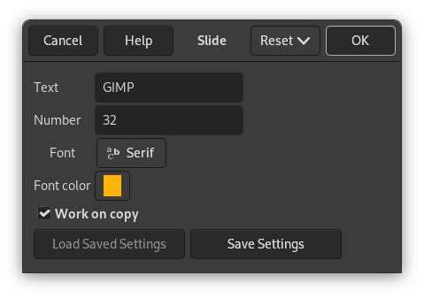 ”Slide” options