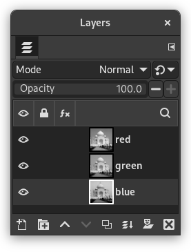 Decomposition to layers (RGB)