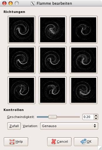 Flamme bearbeiten