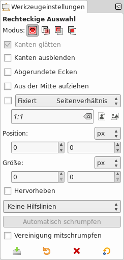 Tool Options Dialog
