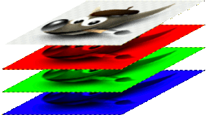 Ejemplo de una imagen en modo RGB y en modo escala de grises