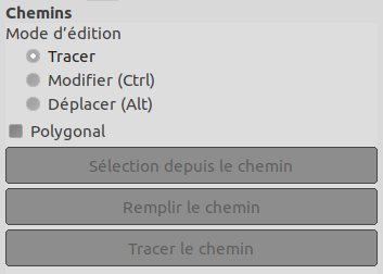 La fenêtre de dialogue Options de l’outil