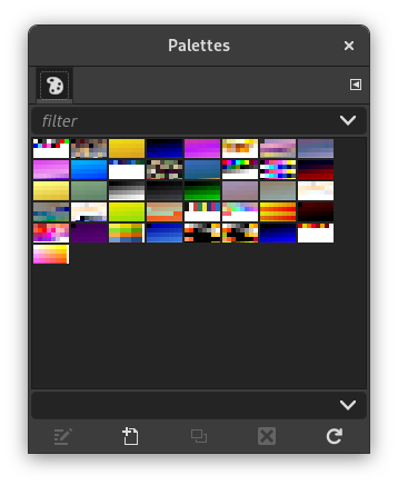 The Palettes dialog