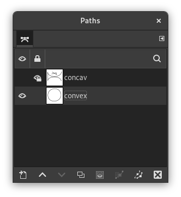 The Paths dialog
