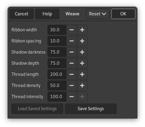 Weave filter options