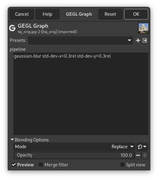 GEGL Graph options