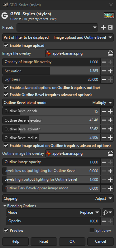 Image upload and Outline Bevel filter options