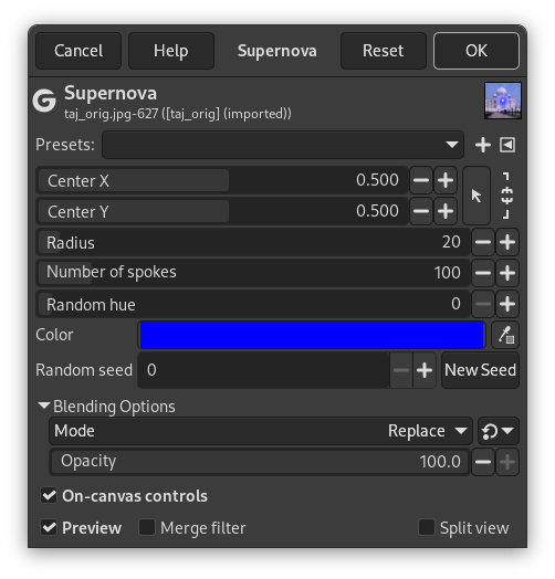 Supernova filter options