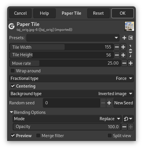 Paper Tile filter options