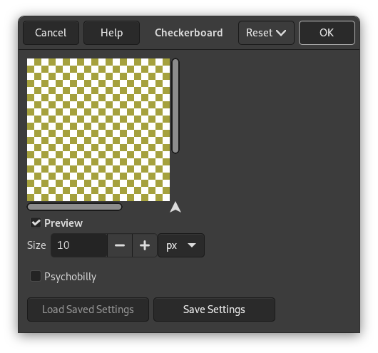 Checkerboard (legacy) filter options