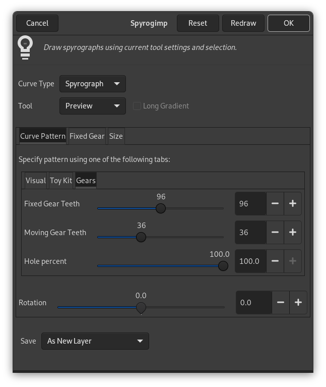 Spyrogimp options