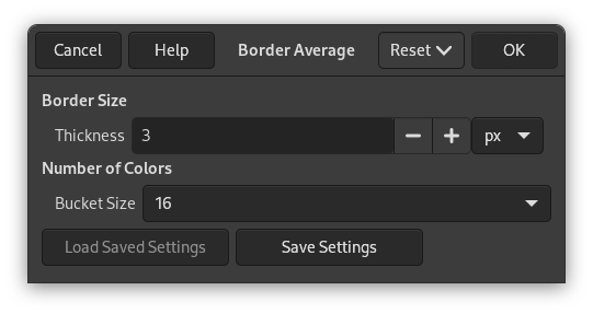 Options of the Border Average filter