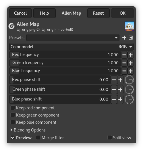 The Alien Map Dialog