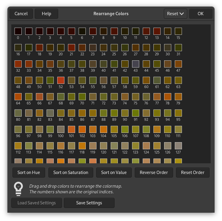 The Rearrange Colormap window