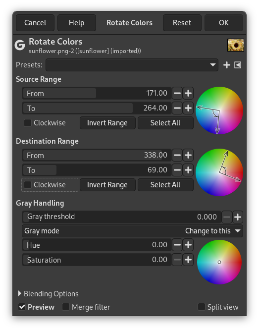 The Rotate Colors Dialog