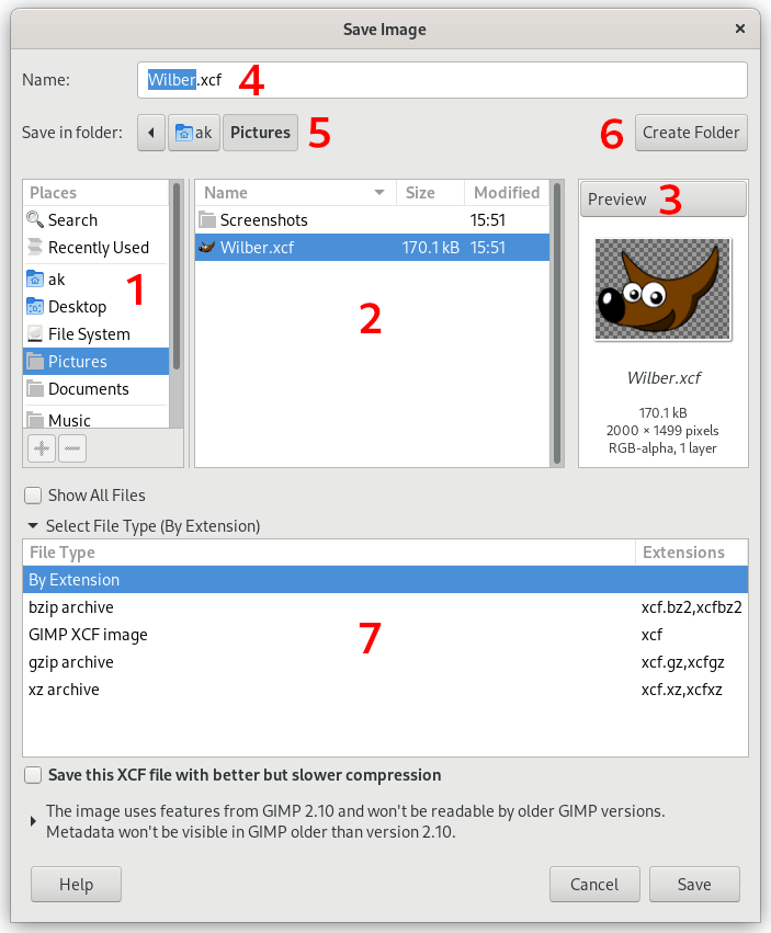 The Save Image dialog