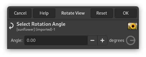 The Select Rotation Angle dialog