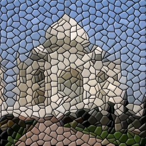 Voorbeeld voor het toepassen van het filter “Mozaïek”