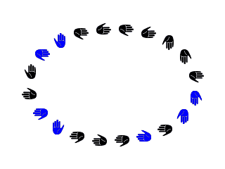 Hier is het resultaat van het belijnen van een ovale selectie met het penseel: