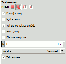 Dialogvindauget for verktøyinnstillingane