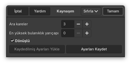 “Kaynaşım” süzgeci seçenekleri