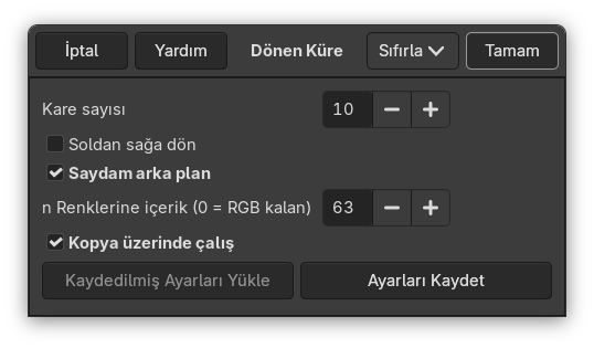“Dönen Küre” süzgeci seçenekleri