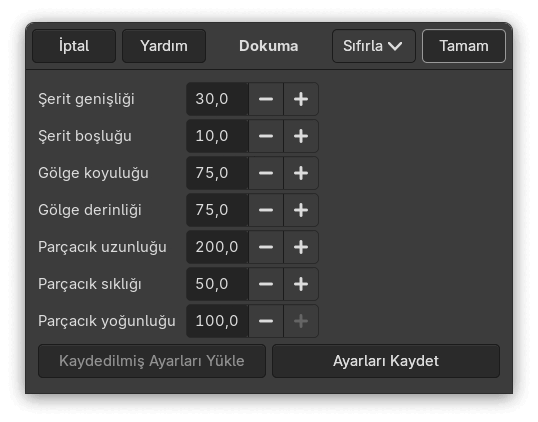“Dokuma” süzgeci seçenekleri
