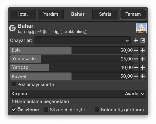 “Bahar” süzgeci seçenekleri