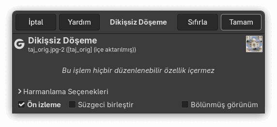 “Dikişsiz Döşeme” süzgeci seçenekleri