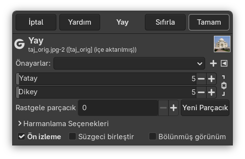 “Yay” süzgeci seçenekleri