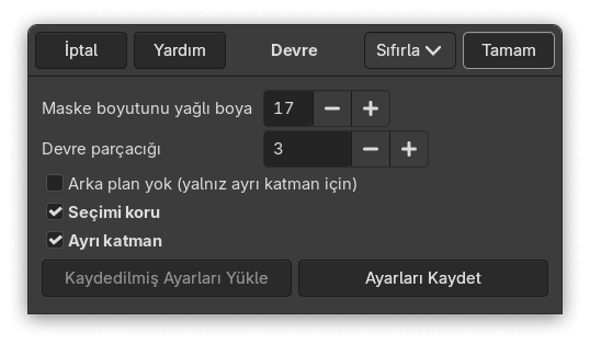 “Devre” süzgeci seçenekleri