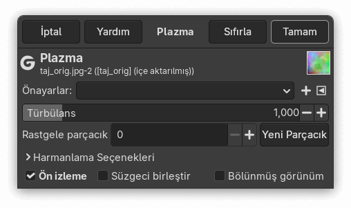 “Plazma” süzgeci seçenekleri