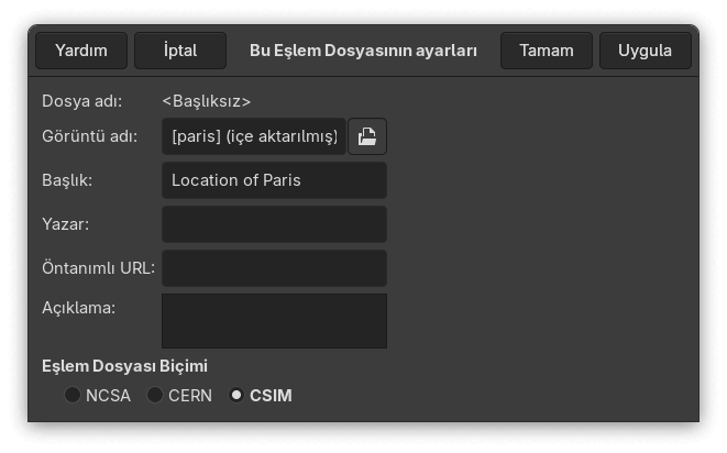 Görüntü eşlemi verisini düzenleme