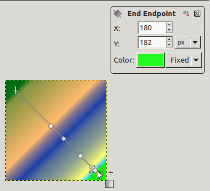 gimp gradient settings